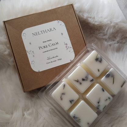 Wax melts soja Pure Calm lavanda artesanal Nelthara