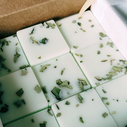 wax melts de cera de soja con aroma a eucalipto y menta suave, aroma profundo para despejar la mente y la respiración