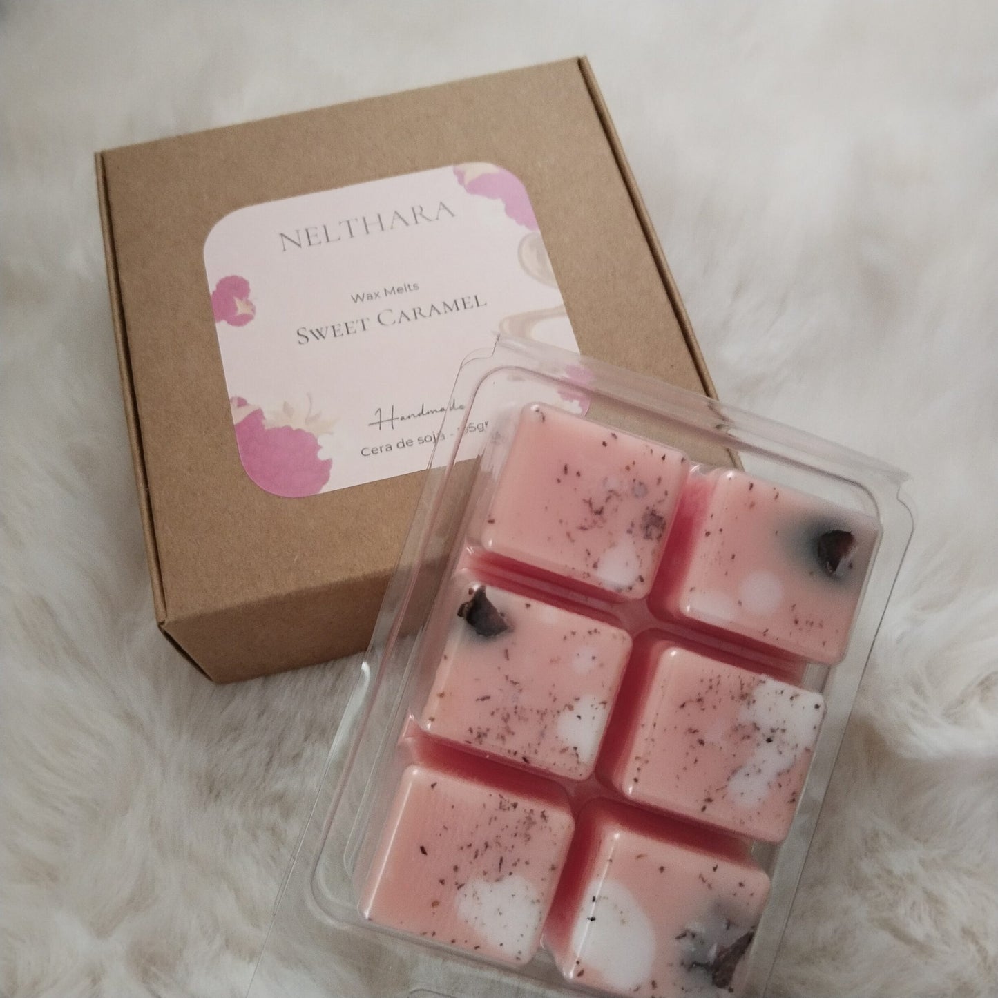 Wax melts soja Sweet Caramel aroma dulce artesanal Nelthara
