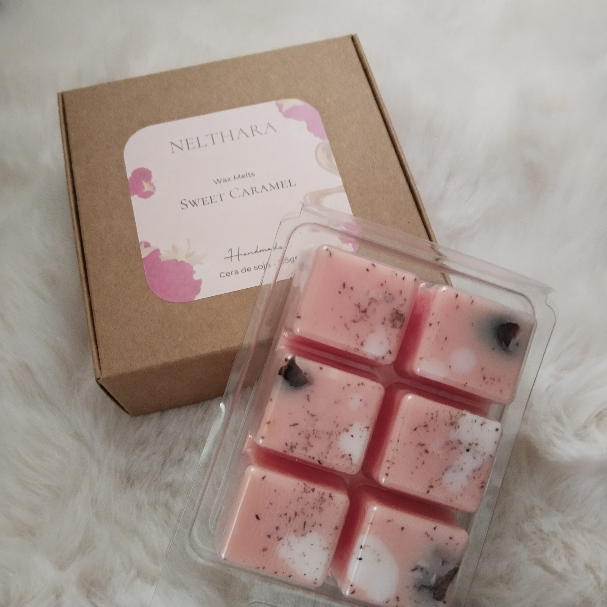 Wax melts soja Sweet Caramel aroma dulce artesanal Nelthara