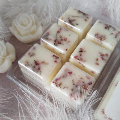 Wa melts, cera aromática de soja con fragancia de rosa suave y vainila. Ideal regalo San Valentín. Regalos con mensaje.