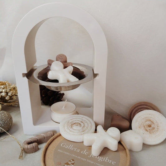 Pack quemador de resina hecho a mano más wax melts de navidad de cera de soja natural, aromas de navidad