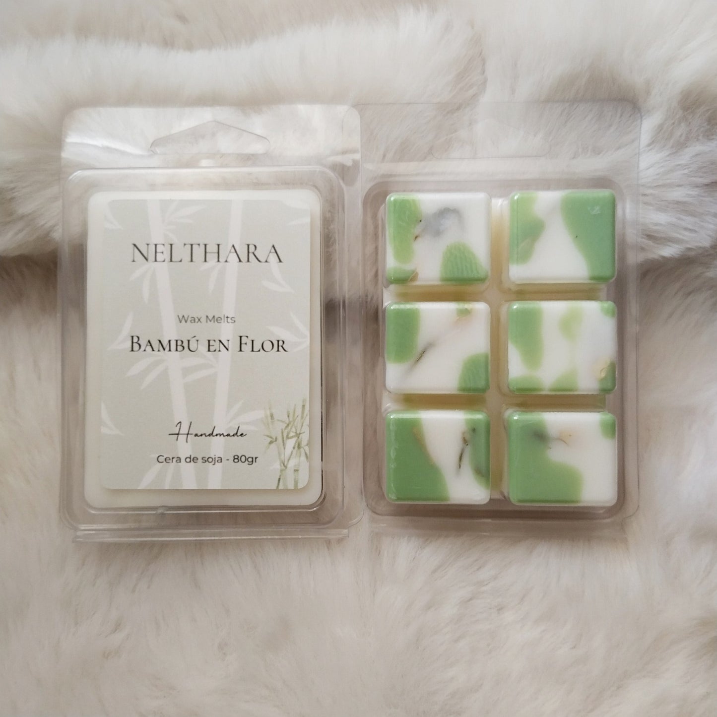 Cera aromática Bambú en Flor wax melts soja vegana Nelthara