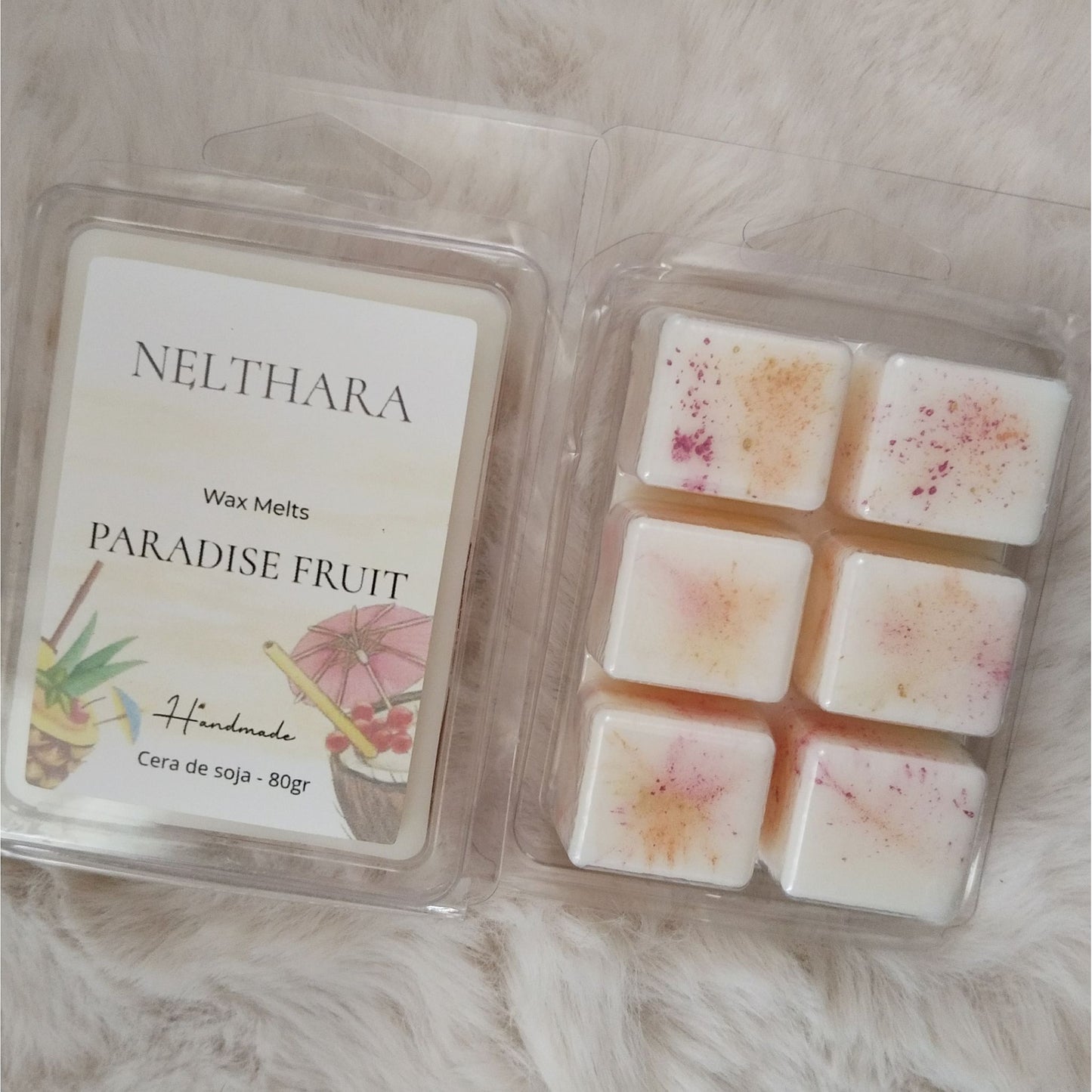 Wax melts Paradise Fruit cera soja tropical artesanal Nelthara