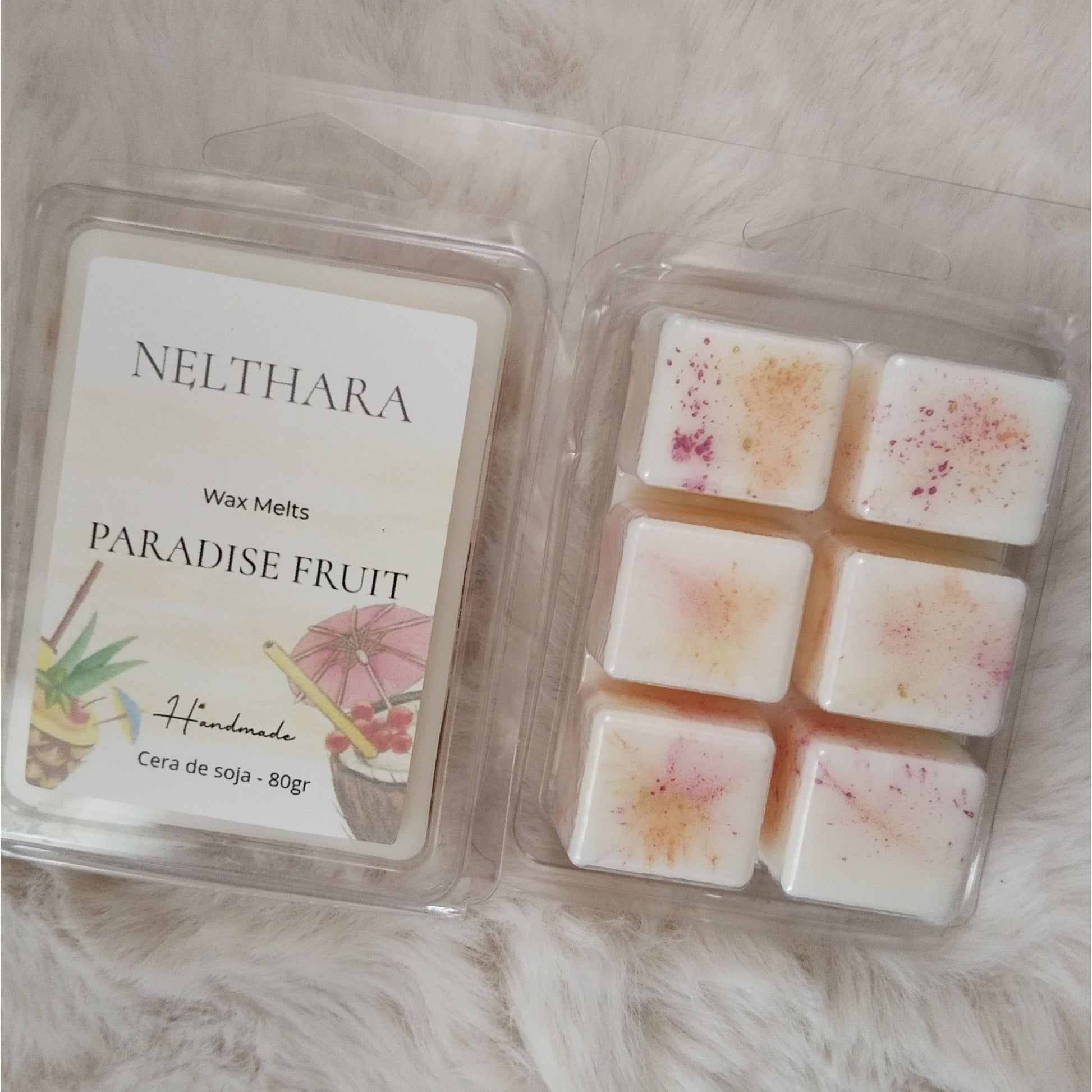 Wax melts Paradise Fruit cera soja tropical artesanal Nelthara